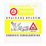 Sorompóval ellátott vasúti átjáró (Szerencsi Csokoládégyár KRESZ-sorozata)