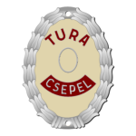 A Csepel Kerékpár- és Varrógépgyár túrakerékpárjának nyaktáblája