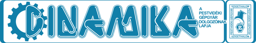 A Pestvidéki Gépgyár üzemi lapjának fejléce kezdetben