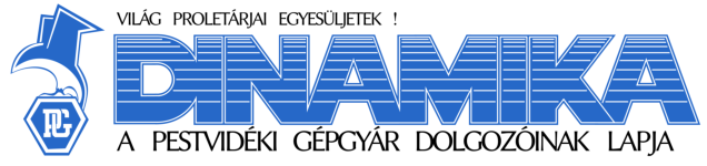 A Pestvidéki Gépgyár üzemi lapjának fejléce később (80-as évek)