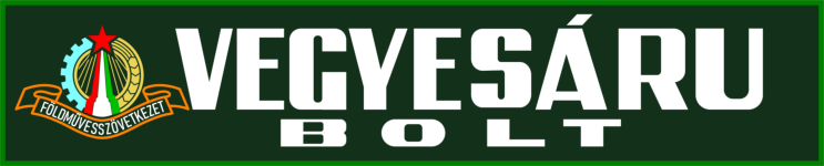 Falusi vegyesáru bolt felirati táblája (Megyaszó, 60-as évek)